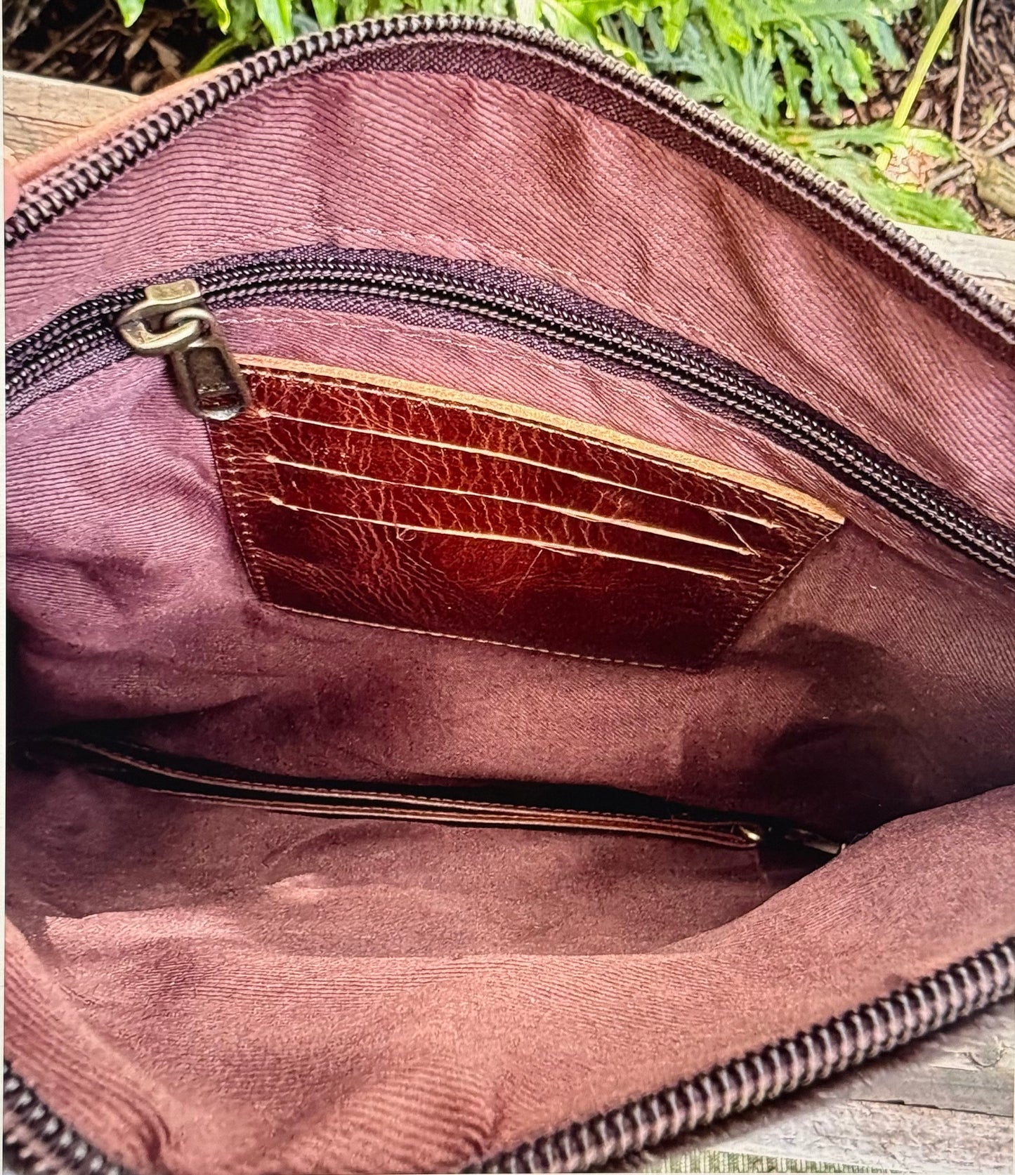 Upcycled Lv Cowhide Leather Crossbody Bag Western
